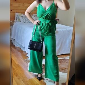 Flying Tomato Vibrant Green Wrap Jumpsuit
